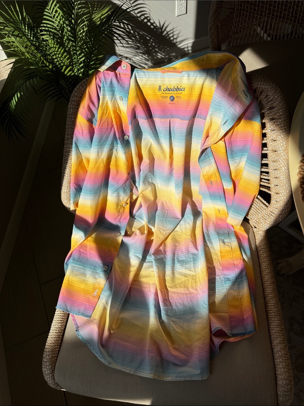 Chubbies Pastel Rainbow Stripe Button Shirt